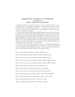 ESSENTIAL DIMENSION Roughly speaking, the essential