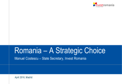 Romania &ndash; A Strategic Choice
