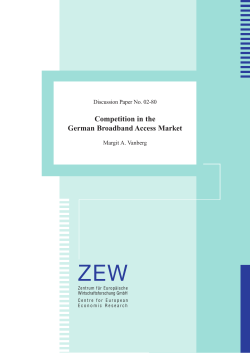 Competition in the German Broadband Access Market