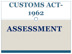Customs Act- Assessment
