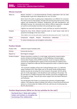 Position Description | Collective Impact Facilitator Position