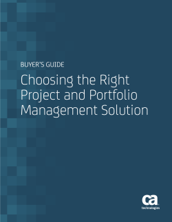 Choosing the Right Project and Portfolio