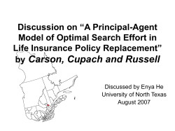Discussion on &ldquo;A Principal-Agent Model of Optimal Search Effort in