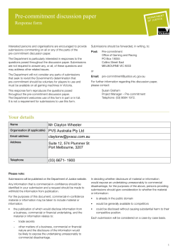 Pre-commitment discussion paper