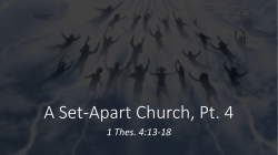 A Set-Apart Church, Pt. 4