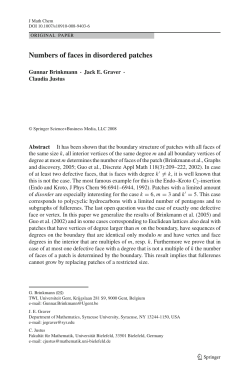 Numbers of faces in disordered patches - Jack E. Graver