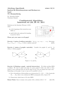 Combinatorial Algorithms homework set #6, 20. 01. 2011