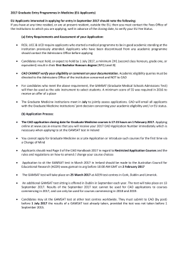 Graduate entry to medicine in 2017