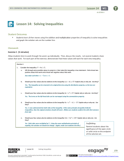 Algebra I Module 1, Topic C, Lesson 14: Teacher Version