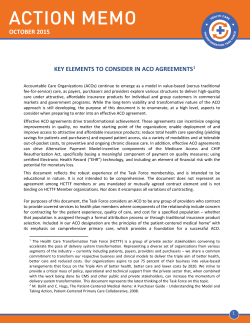 Key Elements to Consider in ACO Agreements