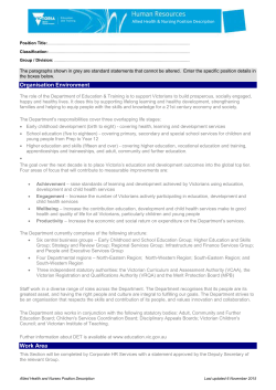 Allied Health and Nurses Position Description