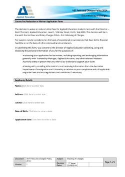 Traineeship Course Fee Reduction