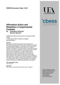 Affirmative Action and Retaliation in Experimental