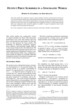 OUTPUT PRICE SUBSIDIES IN A STOCHASTIC WORLD