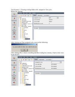 Test Scenario 1: Clearing existing folder with assigned to Test cycle