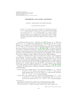 DENDRITES AND LIGHT MAPPINGS A well