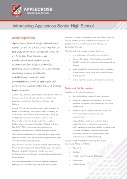 Introducing Applecross Senior High School