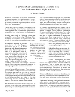 If a Person Can Communicate a Desire to Vote Then the Person Has