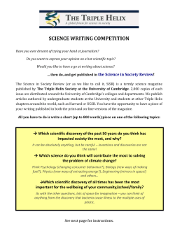 science writing competition - The Triple Helix Cambridge