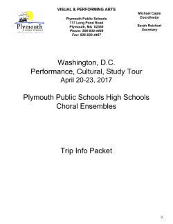 Washington, DC Performance, Cultural, Study Tour Plymouth Public