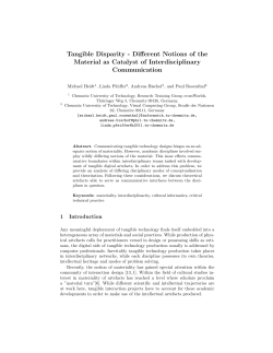 Tangible Disparity - Different Notions of the