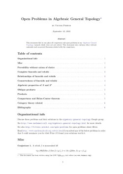 Open Problems in - Algebraic General Topology and Math Synthesis