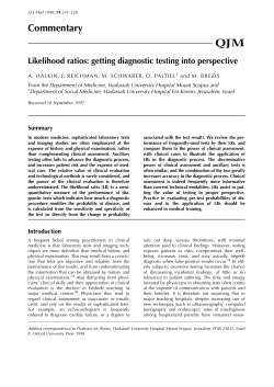 Likelihood ratios: getting diagnostic testing into perspective