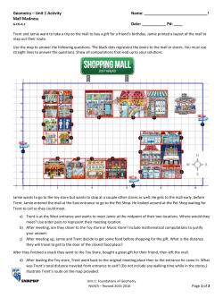 Geometry – Unit 1 Activity Name: ! Mall Madness G.CO.A.1 Date