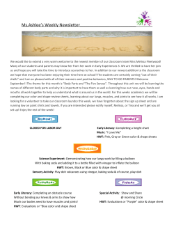 Ms.Ashlee`s Weekly Newsletter