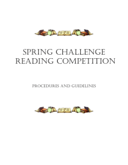 Spring Challenge Reading competition Procedures and guidelines