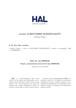 review of BOUNDED RATIONALITY - Hal-SHS