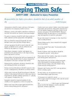 Safety Code - Little League Baseball