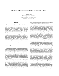 The Reuse of Grammars with Embedded Semantic Actions