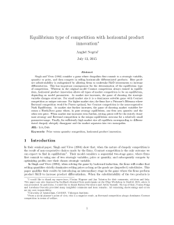 Equilibrium type of competition with horizontal product innovation&lowast;