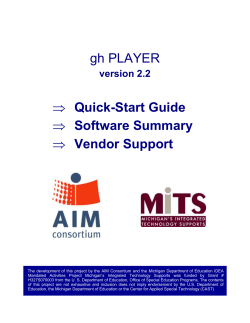 Quickstart Guide - Michigan`s Integrated Technology Supports
