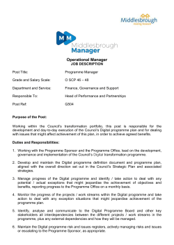 G504 Digital Programme Manager JD and PS July