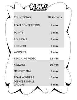 COUNTDOWN 30 seconds TEAM COMPETITION 1 min. POINTS 1