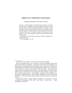 perfectly competitive innovation - David Levine`s Economic and