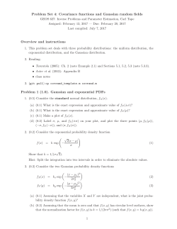 Problem Set 4: Covariance functions and Gaussian random fields