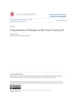 Characteristics of Inmates in the Cook County Jail