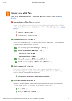 my initial Lighthouse report