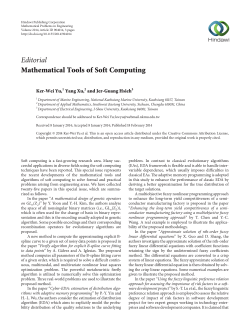 Editorial Mathematical Tools of Soft Computing