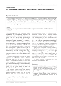 Not using a zero in evaluation rubrics leads to spurious interpretations