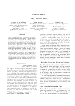 Lazy Decision Trees