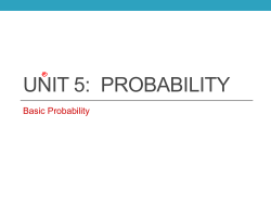 Unit 5: Probability