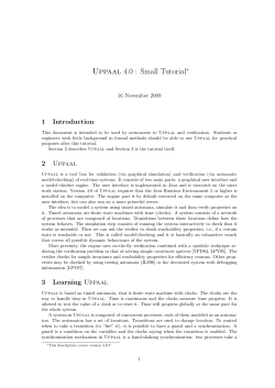 Uppaal 4.0 : Small Tutorial