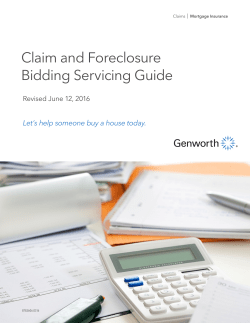 Claim and Foreclosure Bidding Servicing Guide