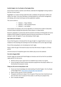 Scottish Rugby`s Are You Ready to Play Rugby Policy Ensure that