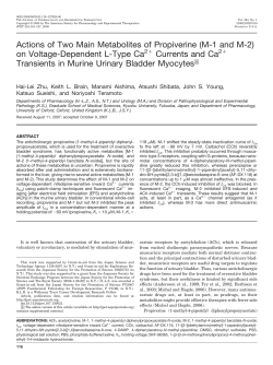Actions of Two Main Metabolites of Propiverine