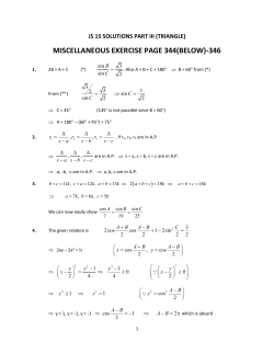 JS 15 SOLUTIONS PART III (TRIANGLE) MISCELLANEOUS